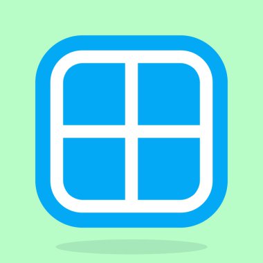 Mavi arkaplanda beyaz kare simgesi