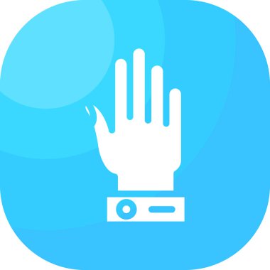 Bir düğme simgesi ile el. vektör illüstrasyonu