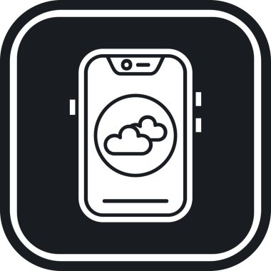 Soyut arkaplanda mobil bulut simgesi izole edildi