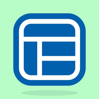 Banka vektör simgesi. stil düz mavi sembol, beyaz renk yuvarlak açılar, koyu mavi arkaplan.