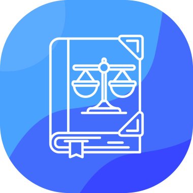 Kanun simgesi çizgisi vektör illüstrasyonu. Hukuk ve adalet işareti adalet ve adalet simgesi olarak kullanılabilir