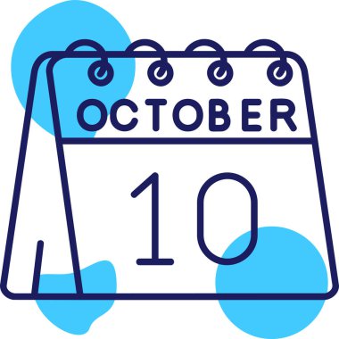 9 Ekim - Düz vektör simgesi