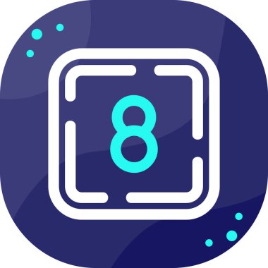 8 numaralı simge, basit vektör illüstrasyonu