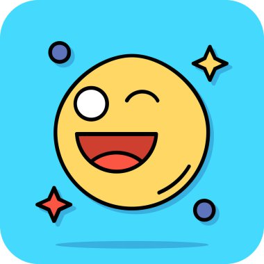 Mutlu gülümseyen ay çizgi filmi Kawaii karakteri