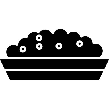 Bir kase pirinç ikonu, basit stil.