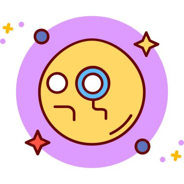 Ağlayan Ay renk ikonu vektör illüstrasyonu