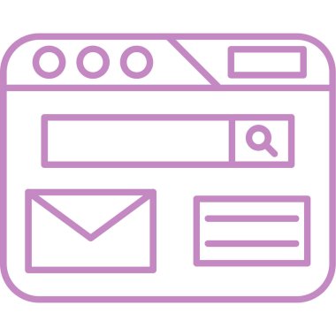 Web sayfası ikon vektör illüstrasyonu