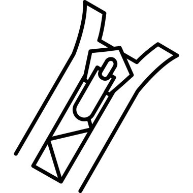 El ele tutuşan kağıt şerit simgesi, taslak biçimi