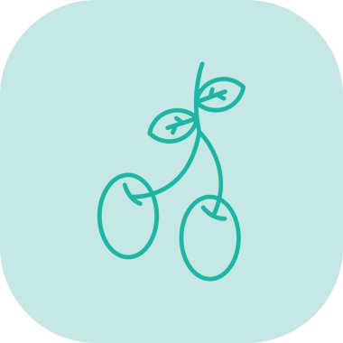 Beyaz arkaplanda yeşil çizgi çiçek simgesi izole edildi. vektör illüstrasyonu