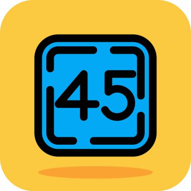 45 sayı simgesi, vektör, illüstrasyon