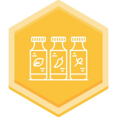 İçinde bal vektörü simgesi olan şişe modern illüstrasyon tasarımı