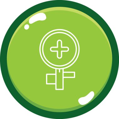 yeşil ve sarı yuvarlak düğme ve kadın cinsiyetinin sembolü.