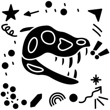 Uzay gezegenlerinin, gezegenlerin siyah çizgi simgesi