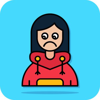 Tatlı bir kızın vektör çizimi