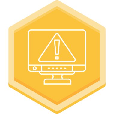 Ünlem işareti vektör illüstrasyon tasarımlı bilgisayar monitörü