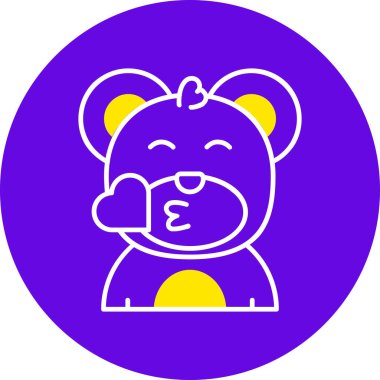 Kalp ikonu ile ayı. vektör illüstrasyonu