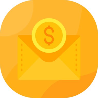 Dolar sembolü illüstrasyonlu zarf