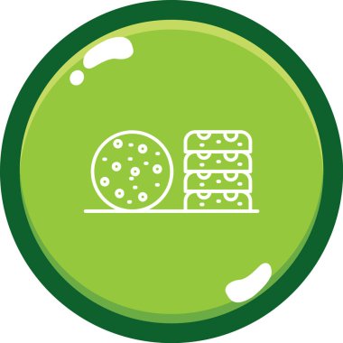 Yeşil çay ile yuvarlak bir ikonun vektör çizimi