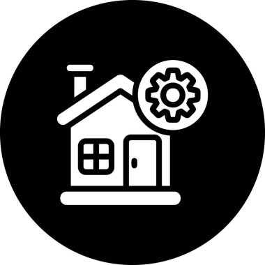  Ev ayarlama simgesi vektör illüstrasyonu 