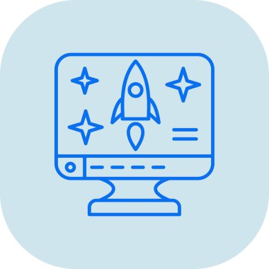 roket fırlatma renk çizgisi simgesi.