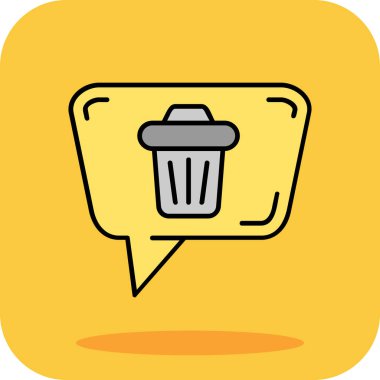 Çöp vektörü düz renk simgesi