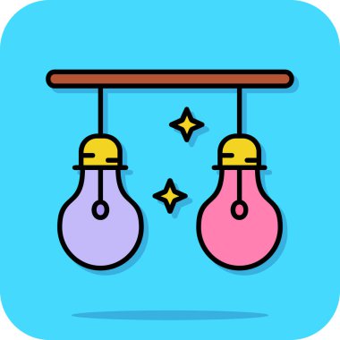 Ampul ışığı fikri çizgi filmi