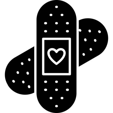 Hap ikonlu kalp, vektör illüstrasyonu