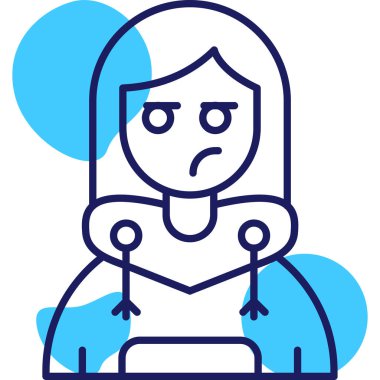 Ağlayan Kız simgesi, vektör illüstrasyonu