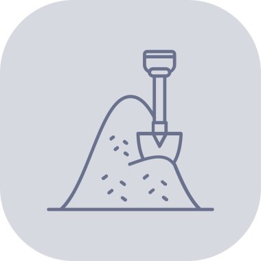 İnşaat küreği renkli vektör simgesi