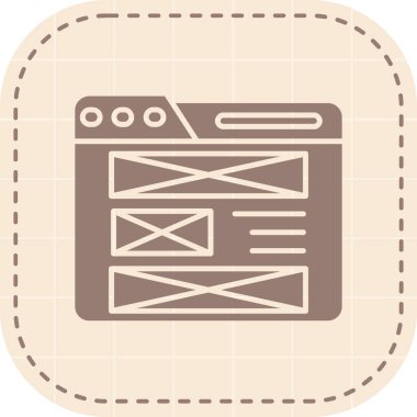 Tarayıcı penceresi simgesi beyaz arkaplanda izole edilmiş taslak biçiminde. tarayıcı sembolü çizimi