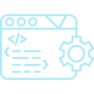 Programlama simgesi. Web için yazılım vektör simgelerinin özet çizimi