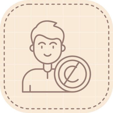 Tek bir izole adam simgesinin vektör çizimi.