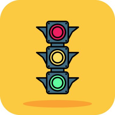Trafik ışığı simgesi, karikatür tarzı