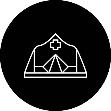 Hastane binası ikon tasarımının illüstrasyon vektör simgesi