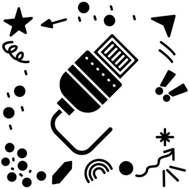 mikrofon simgesi vektör illüstrasyonu