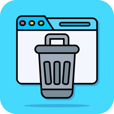 Çöp kutusu renk ikonu vektör illüstrasyonu