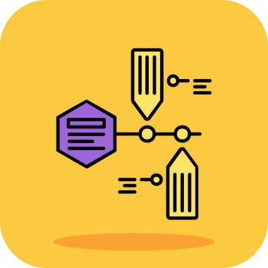 veri analizi renk ikonu vektör illüstrasyonu