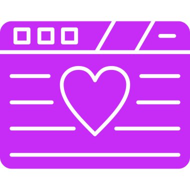 Aşk kartı. Web simgesi basit illüstrasyon