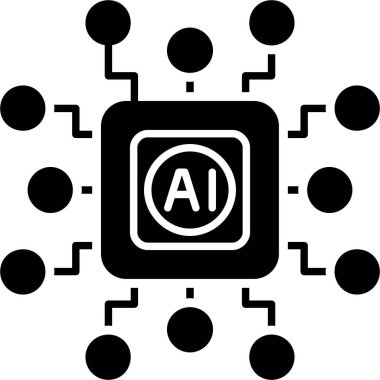 Yapay zeka simgesi, vektör çizimi