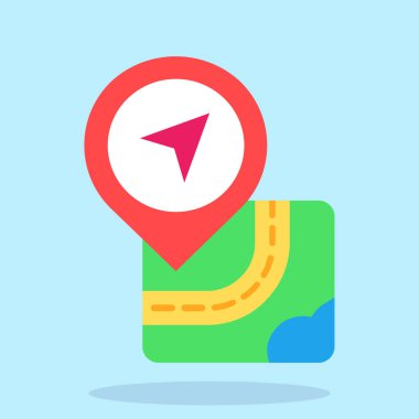 pin haritası konumu simgesi düz biçimli