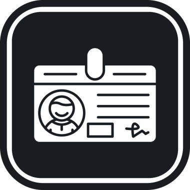 Bir Kimlik Kartı simgesinin vektör çizimi