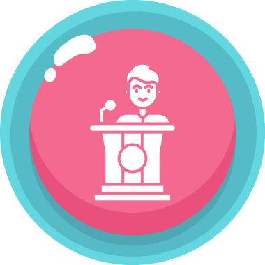 Konuşmacı. Web simgesi basit illüstrasyon