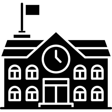 okul saati simgesi, basit biçim