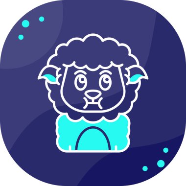 Güzel yüzlü şirin çizgi film koyunlarının vektör çizimi