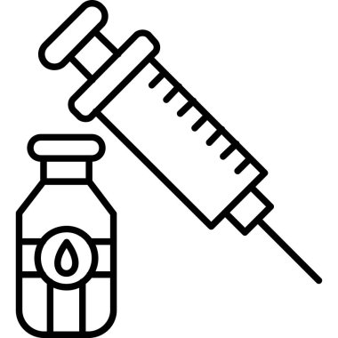 Şırınga ve aşı vektör simgesi
