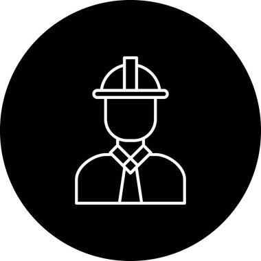 İnşaat işçisi simgesinin vektör illüstrasyonu