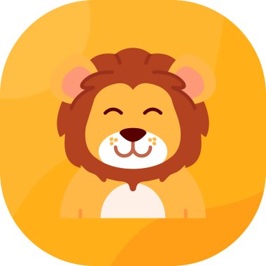 şirin aslan çizgi film karakteri vektör çizimi tasarımı