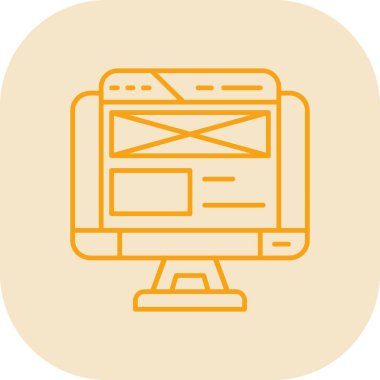 Web sayfası renk simgesi, vektör illüstrasyonu