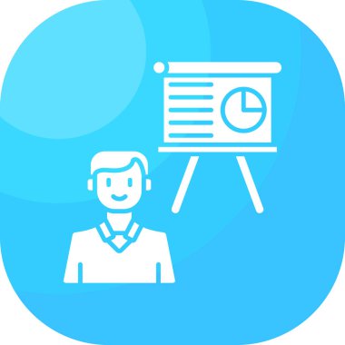 Bilgisayar simgesi olan bir iş adamının vektör çizimi