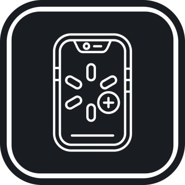 mobil uygulama simgesi. vektör biçimi düz ikonik sembol, yuvarlak açılar, gri renk.